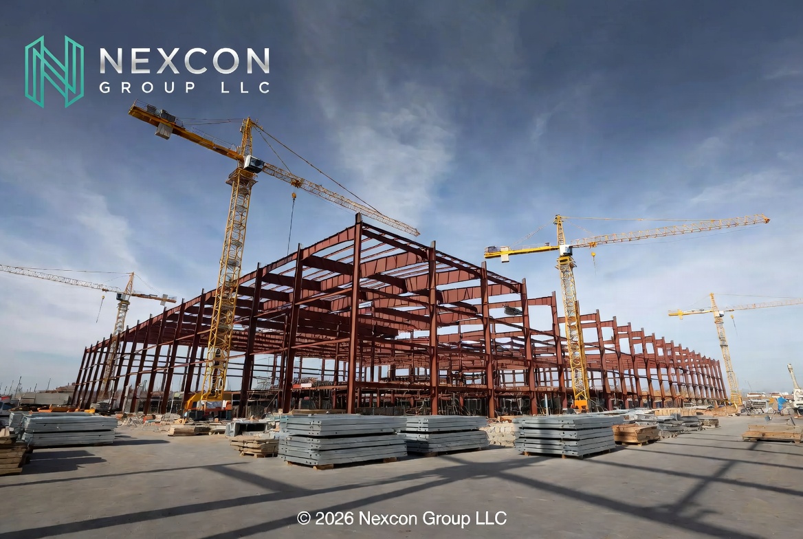 Nexcon industrial warehouse under construction